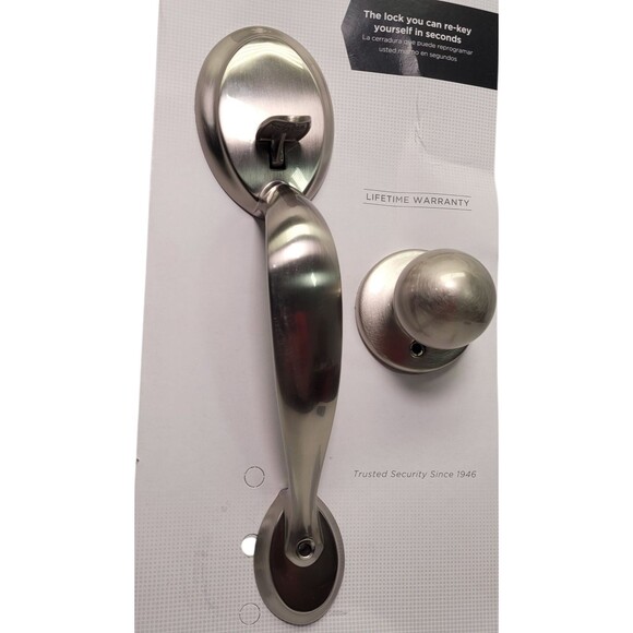 Kwikset Dakota Satin Nickel Door Handleset W/ Polo Knob & SmartKey 687DAXP15SMT - Picture 3 of 11